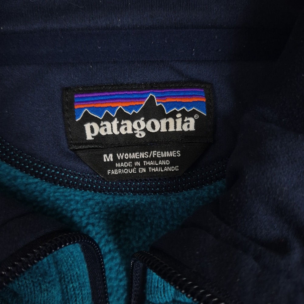 Patagonia Better Sweater Vest Womens M Blue Fleece Full Zip Outdoor Mock Neck - Picture 3 of 8